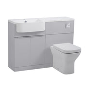 Tavistock Match 1200mm Basin & Back to Wall WC Unit Left Hand - Gloss Light Grey