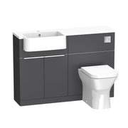 Tavistock Match 1200mm Basin & Back to Wall WC Unit Left Hand - Matt Storm Grey