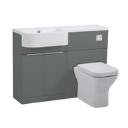 Tavistock Match 1200mm Basin & Back to Wall WC Unit Left Hand - Matt Viridian Green