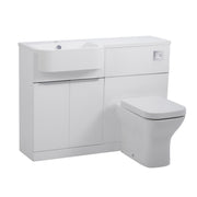 Tavistock Match 1200mm Basin & Back to Wall WC Unit Left Hand - Gloss White