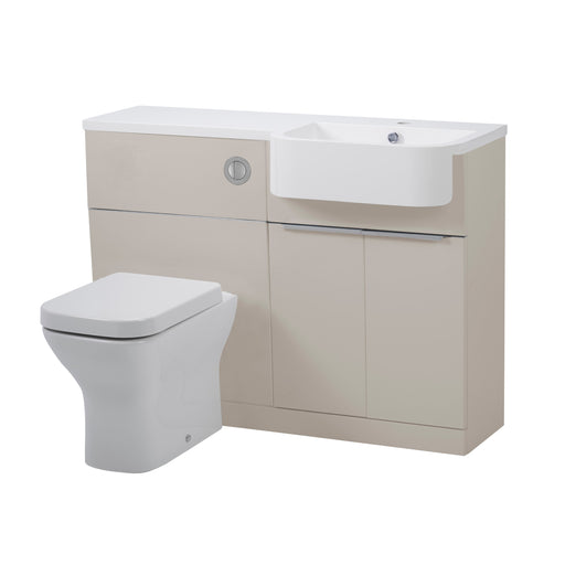 Tavistock Match 1200mm Basin & Back to Wall WC Unit Right Hand - Matt Flax
