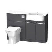 Tavistock Match 1200mm Basin & Back to Wall WC Unit Right Hand - Matt Storm Grey