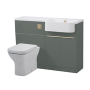 Tavistock Match 1200mm Basin & Back to Wall WC Unit Right Hand - Matt Viridian Green