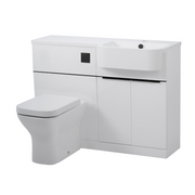 Tavistock Match 1200mm Basin & Back to Wall WC Unit Right Hand - Gloss White
