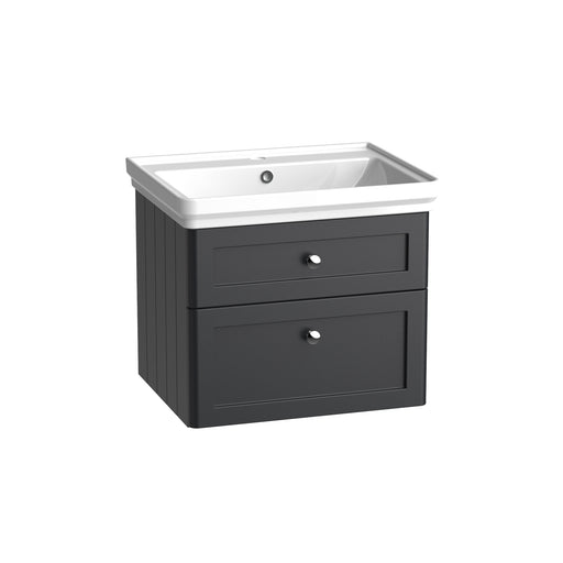 Tavistock Marston 600mm Wall Mounted Basin Unit - Matt Black