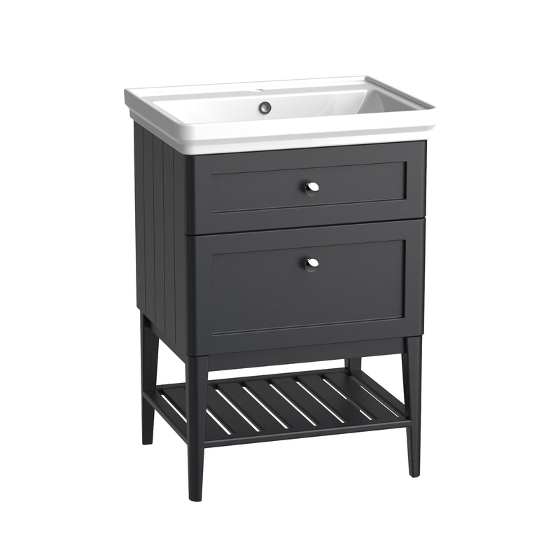 Tavistock Marston 600mm Wall Mounted Basin Unit - Matt Black