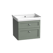 Tavistock Marston 600mm Wall Mounted Basin Unit - Matt Laurel Green