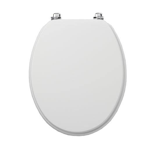 Tavistock Millennium Wooden Toilet Seat Chrome Hinges - White