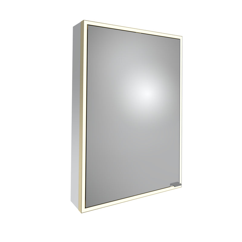 Tavistock Portrait 500mm Single Door Mirror Cabinet - Brushed Brass