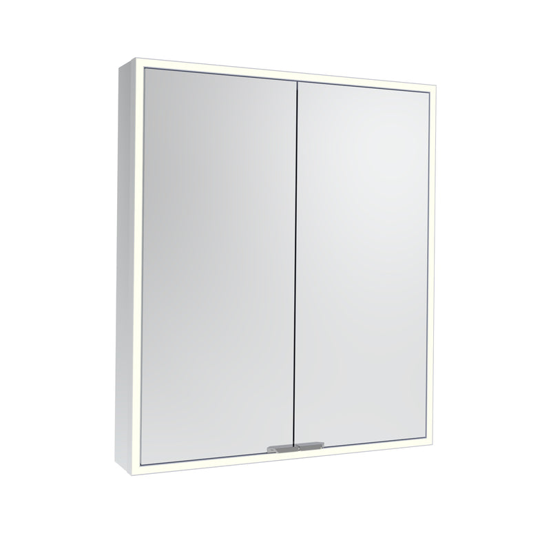 Tavistock Portrait 600mm Double Door Mirror Cabinet - Aluminium