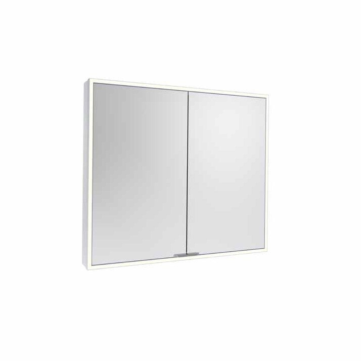 Tavistock Portrait 800mm Large Double Door Mirror Cabinet - Aluminium