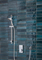 Tavistock Axiom Single Function Push Button Shower System with Riser Kit - Chrome