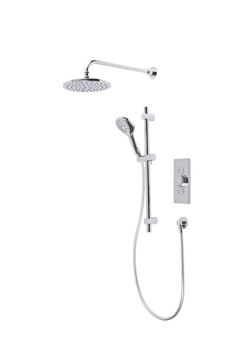Tavistock Axiom Dual Function Shower System with Riser Kit & Overhead - Chrome