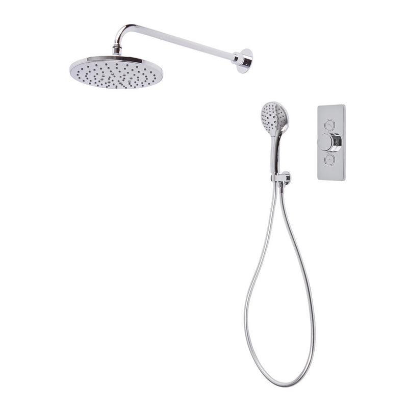 Tavistock Axiom Dual Function Shower System with Handset, Holder & Overhead Shower - Chrome