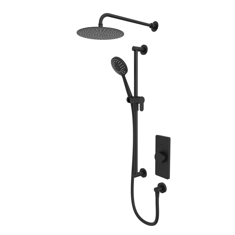 Tavistock Axiom Dual Function Shower System with Riser Kit & Overhead - Black