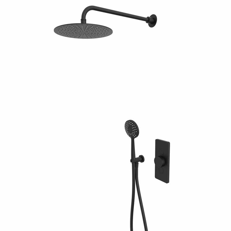Tavistock Axiom Dual Function Shower System with Handset, Holder & Overhead Shower - Black
