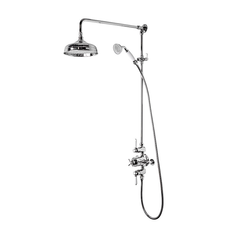 Tavistock Cheltenham Dual Function Exposed Shower System with Overhead Shower & Handset - Chrome