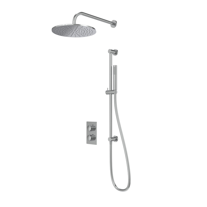 Tavistock Cohort Dual Function Shower System with Riser Kit & Overhead Shower - Chrome