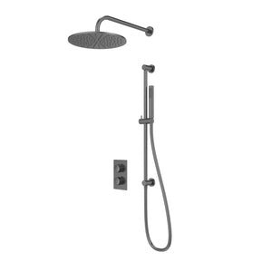 Tavistock Cohort Dual Function Shower System with Riser Kit & Overhead Shower - Gunmetal