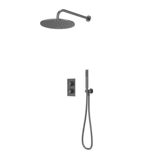 Tavistock Cohort Dual Function Concealed Shower System with Overhead Shower - Gunmetal