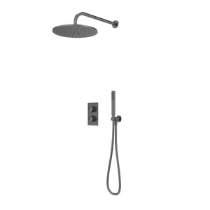 Tavistock Cohort Dual Function Concealed Shower System with Overhead Shower - Gunmetal