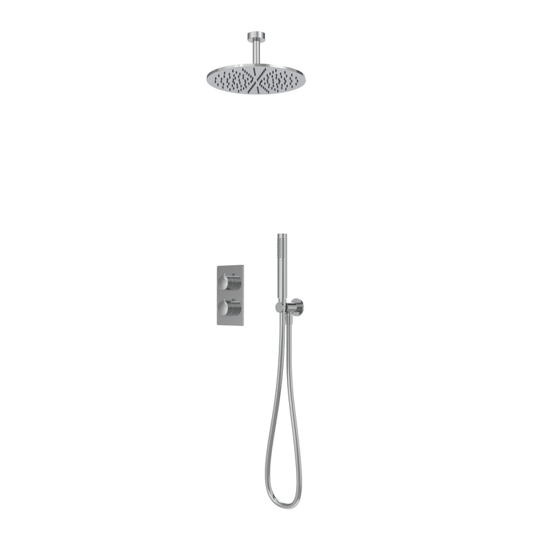 Tavistock Cohort Dual Function Shower System with Ceiling Mounted Head - Chrome