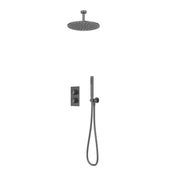 Tavistock Cohort Dual Function Shower System with Ceiling Mounted Head - Gunmetal