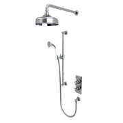 Tavistock Lansdown Dual Function Shower System with Riser Kit & Overhead Shower - Chrome