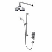 Tavistock Lansdown Dual Function Shower System with Riser Kit & Overhead Shower - Chrome