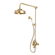 Tavistock Lansdown Dual Function Shower System with Overhead Shower & Handset - Brushed Brass