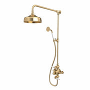 Tavistock Lansdown Dual Function Shower System with Overhead Shower & Handset - Brushed Brass