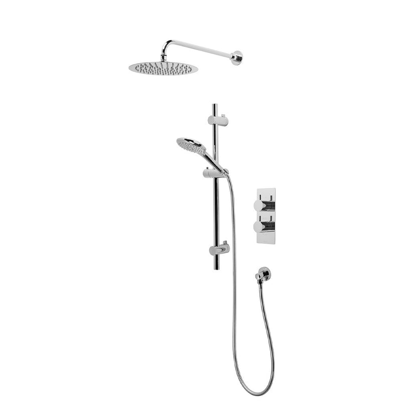 Tavistock Merit Dual Function Shower System with Riser Kit & Overhead Shower - Chrome