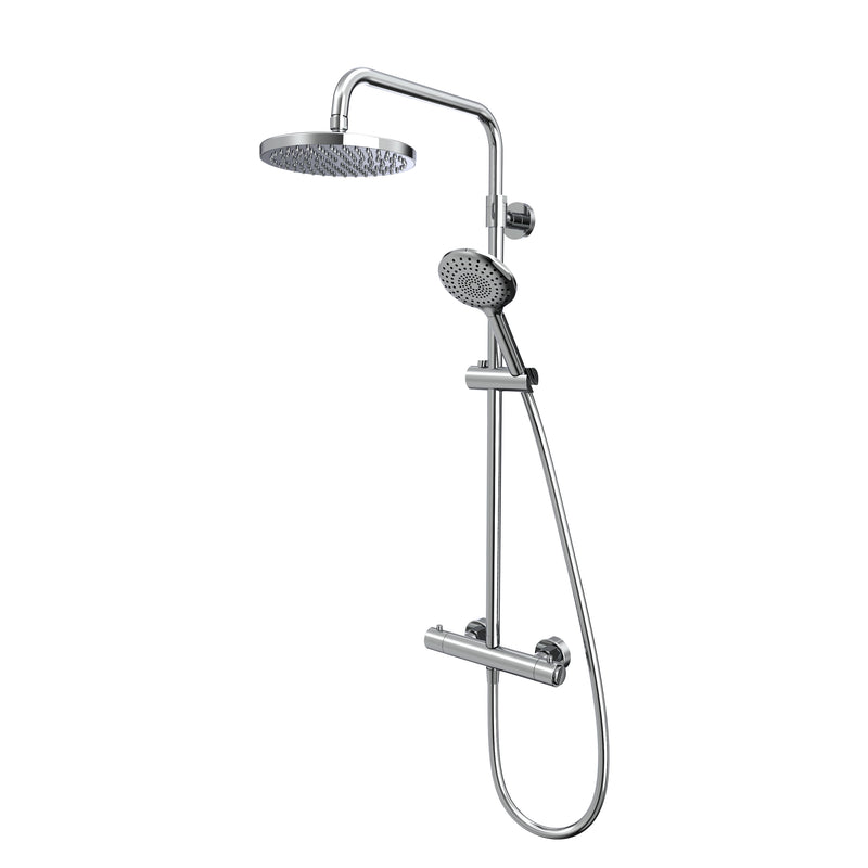 Tavistock Merit Push Button Thermostatic Bar Shower System - Chrome