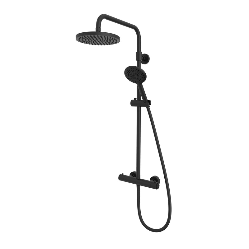 Tavistock Merit Push Button Thermostatic Bar Shower System - Black