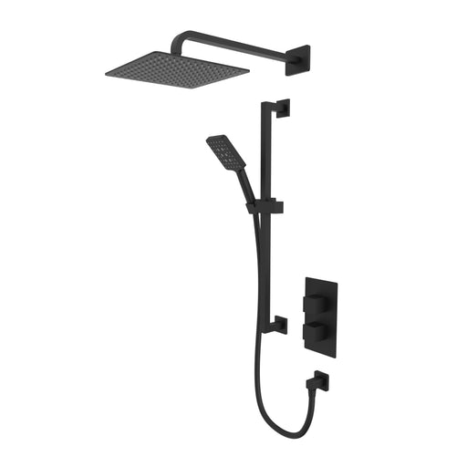 Tavistock Index Dual Function Shower System with Riser Kit & Overhead Shower - Black
