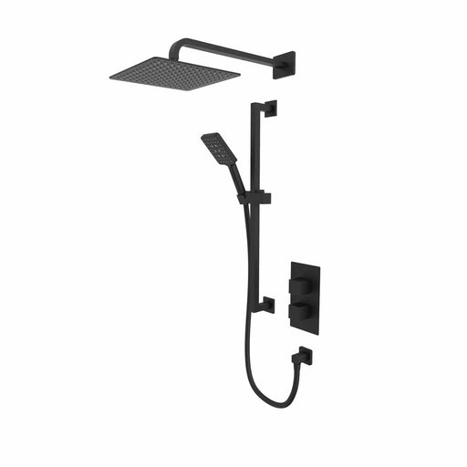 Tavistock Index Dual Function Shower System with Riser Kit & Overhead Shower - Black