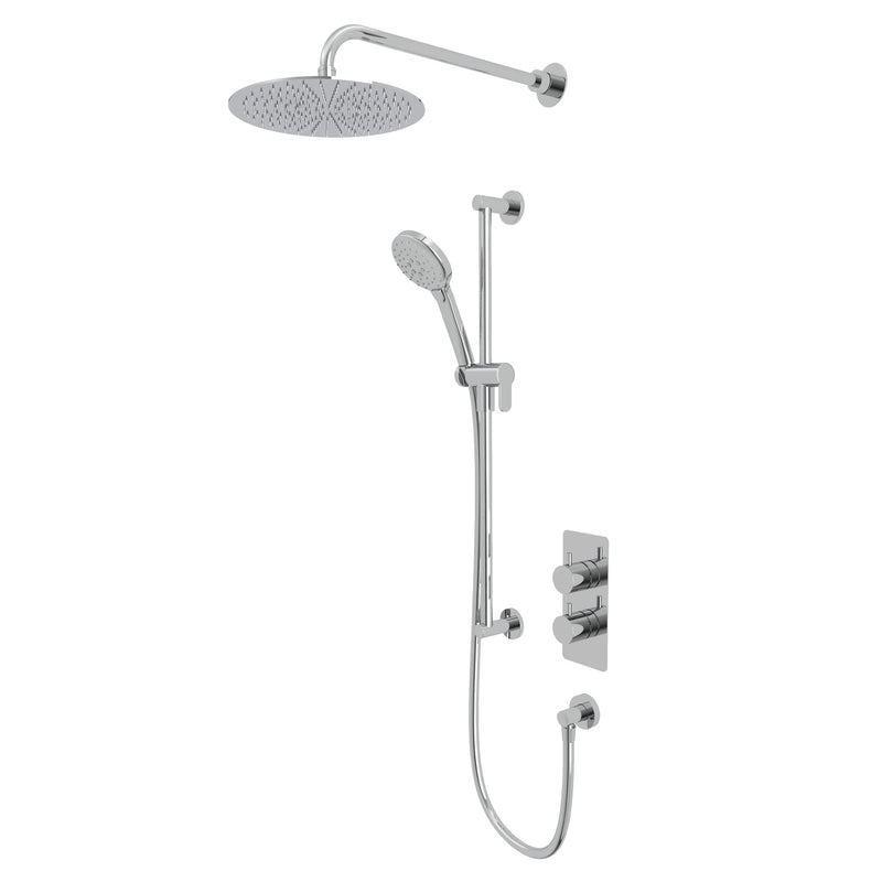 Tavistock Quantum Dual Function Shower System with Riser Kit & Overhead Shower - Chrome