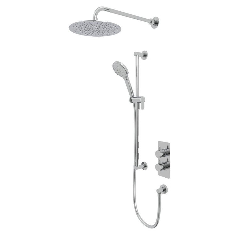 Tavistock Quantum Dual Function Shower System with Riser Kit & Overhead Shower - Chrome