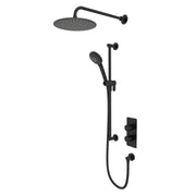 Tavistock Quantum Dual Function Shower System with Riser Kit & Overhead Shower - Black
