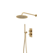 Tavistock Quantum Dual Function Shower System with Handset & Overhead - Brushed Brass