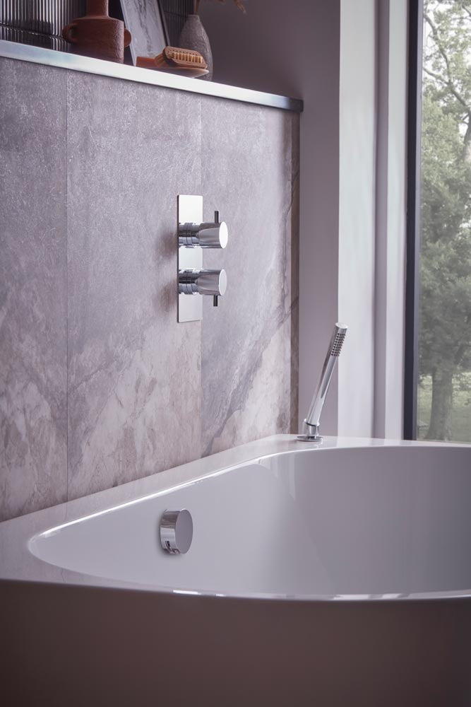 Tavistock Quantum Dual Function Shower System with Overflow Bath Filler & Handset - Chrome