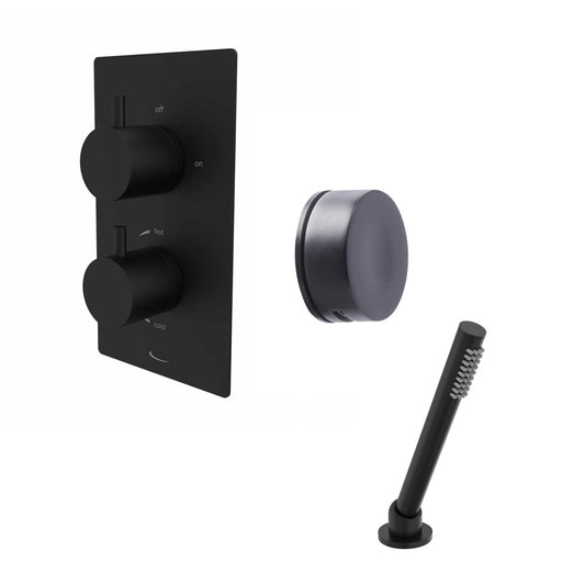Tavistock Quantum Dual Function Shower System with Overflow Bath Filler & Handset - Black