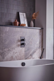 Tavistock Quantum Dual Function Shower System with Overflow Bath Filler & Handset - Black