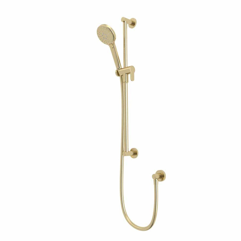 Tavistock Quantum Round Slide Rail Shower Kit - Brushed Brass