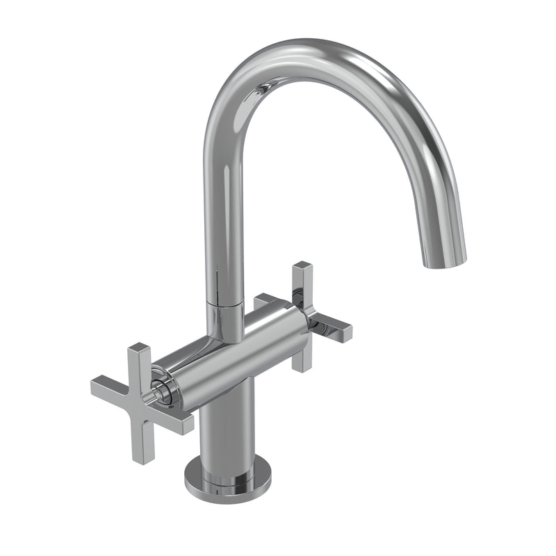 Tavistock Cohort Cross Twin Handle Basin Mixer with Click Waste - Chrome