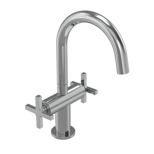 Tavistock Cohort Cross Twin Handle Basin Mixer with Click Waste - Chrome