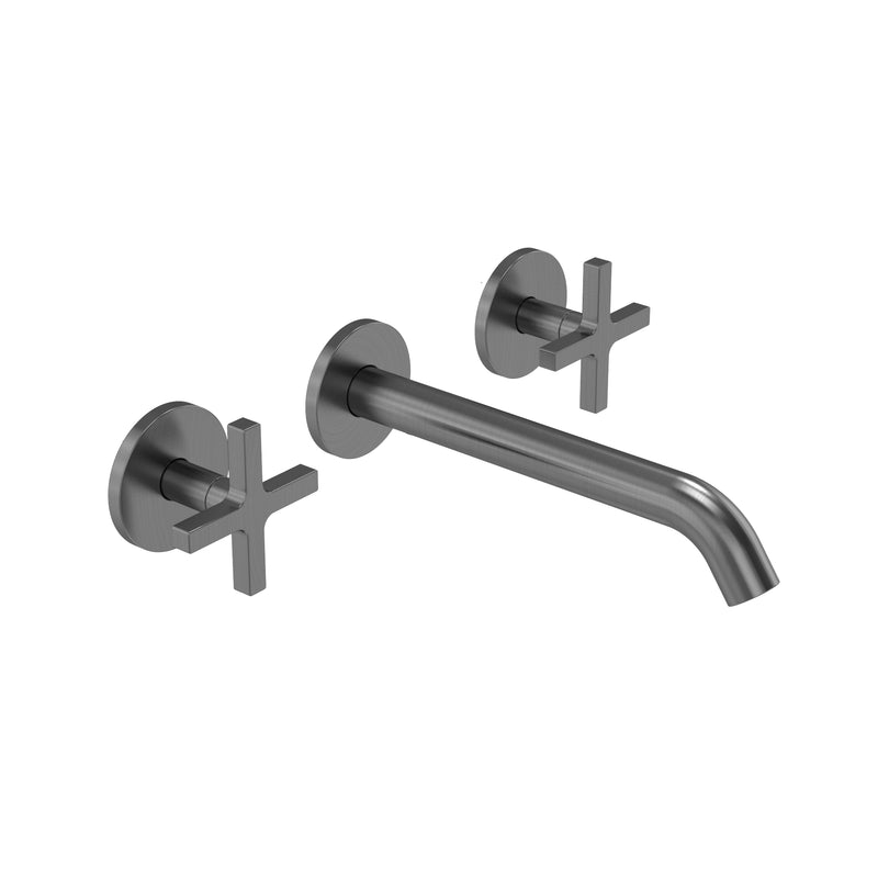 Tavistock Cohort Cross Wall Mounted Basin / Bath Mixer - Gunmetal