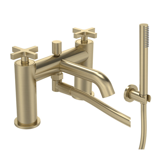 Tavistock Cohort Cross Bath Shower Mixer - Brushed Brass