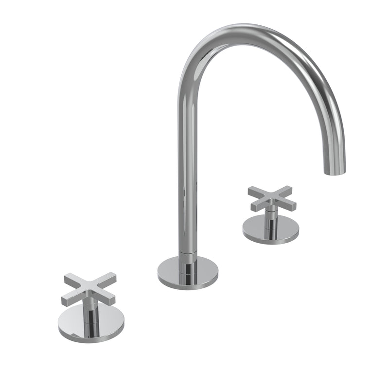 Tavistock Cohort Cross 3 Tap Hole Basin Mixer with Click Waste - Chrome