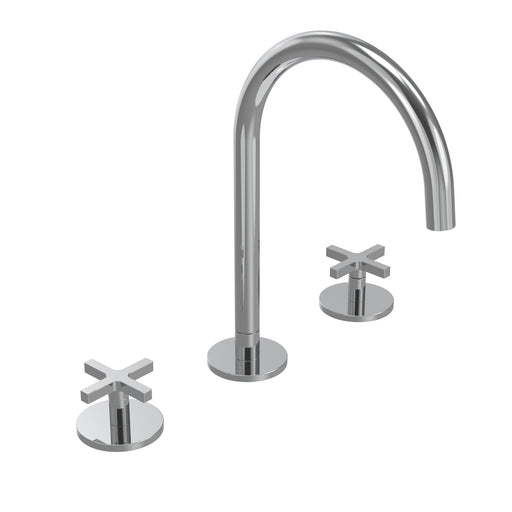 Tavistock Cohort Cross 3 Tap Hole Basin Mixer with Click Waste - Chrome